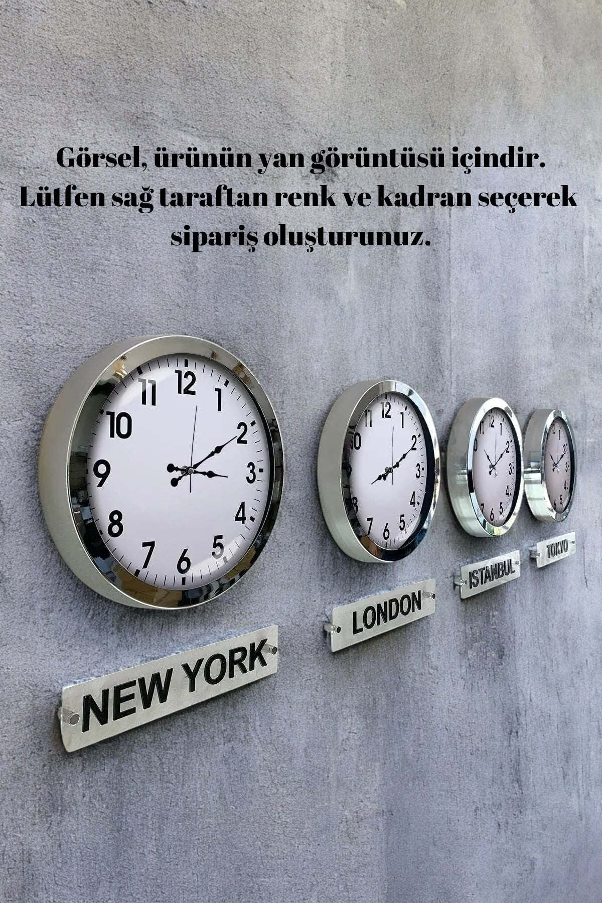 36 Cm 4'lü Set Ülke Başkentleri Tabelalı Resepsiyon Saati