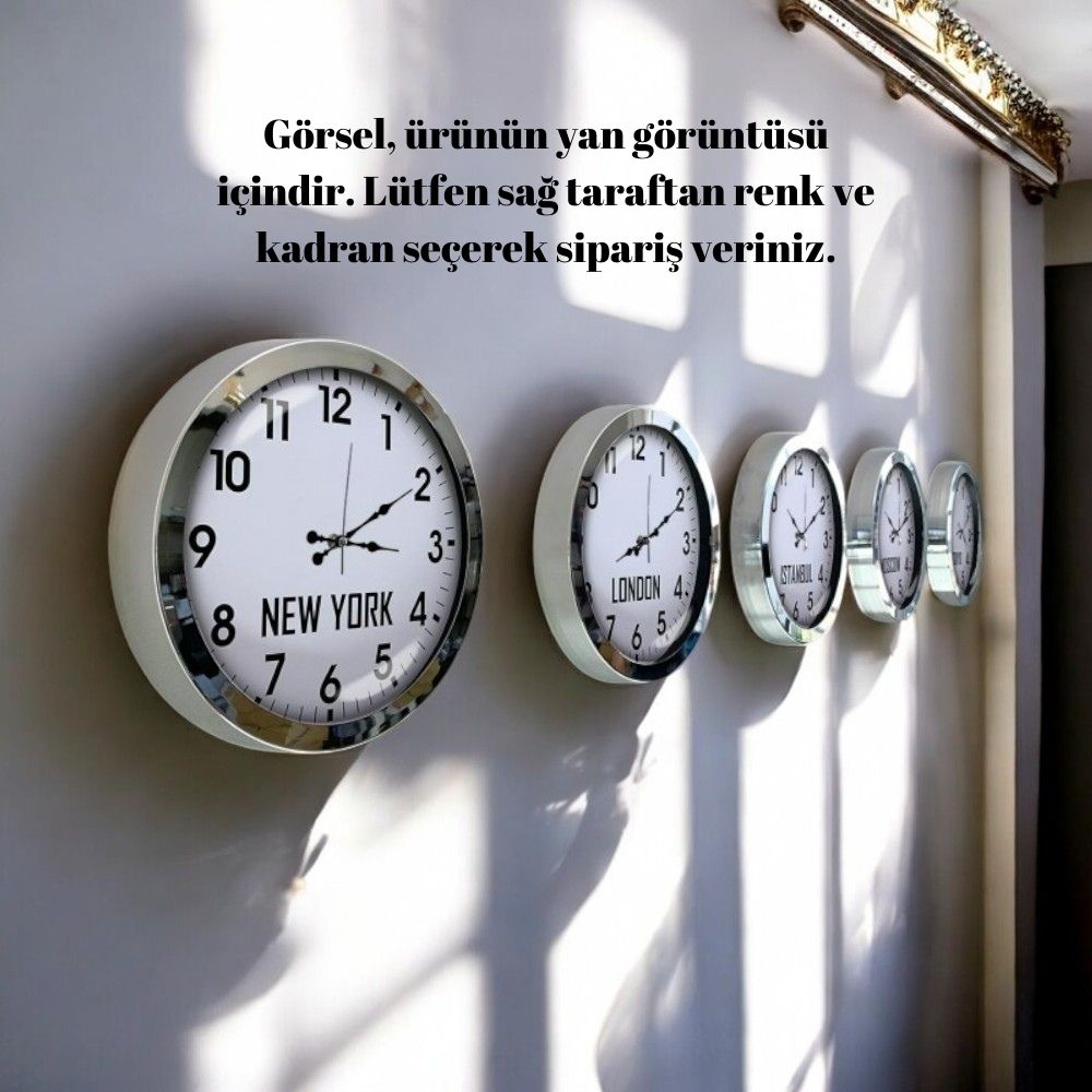 36 Cm 4'lü Set Ülke Başkentleri Tabelasız Resepsiyon Saati
