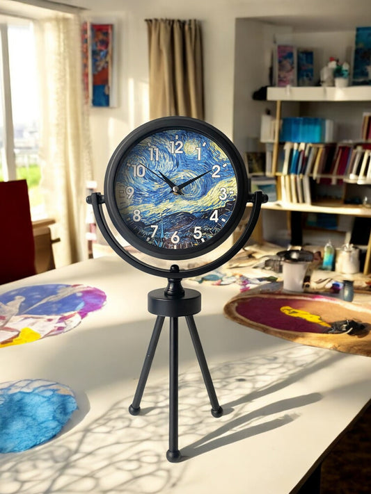 LumioART* Metal Siyah Ayaklı Masa Saati