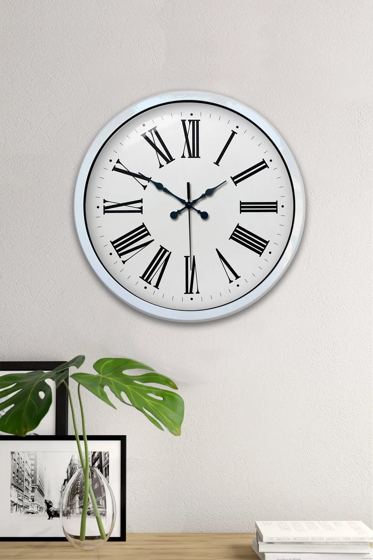 40 Cm Klasik Romen Rakamlı Metal Duvar Saati