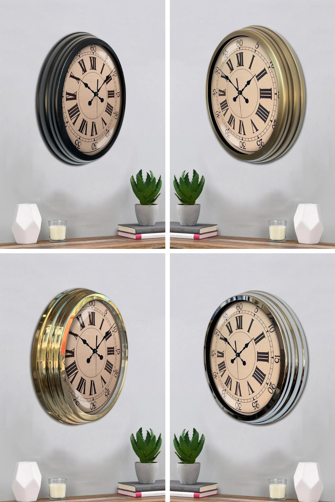 40 Cm Eskitme Metal Duvar Saati