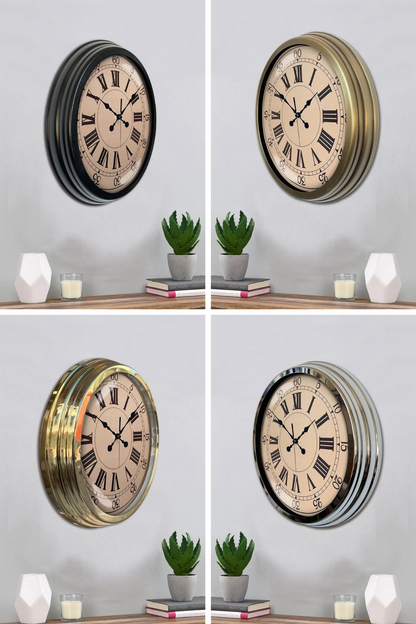 40 Cm Eskitme Metal Duvar Saati