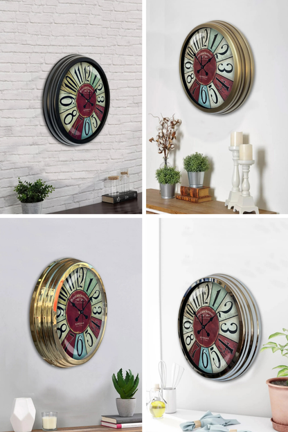 40 Cm Retro Metal Duvar Saati