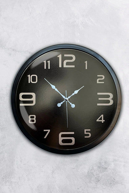40 Cm Siyah Kadran Metal Duvar Saati