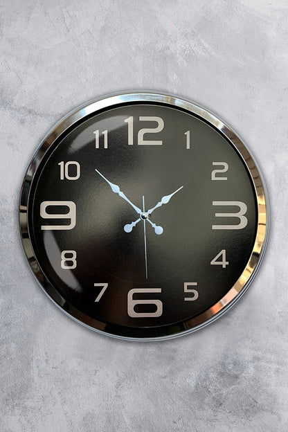 40 Cm Siyah Kadran Metal Duvar Saati