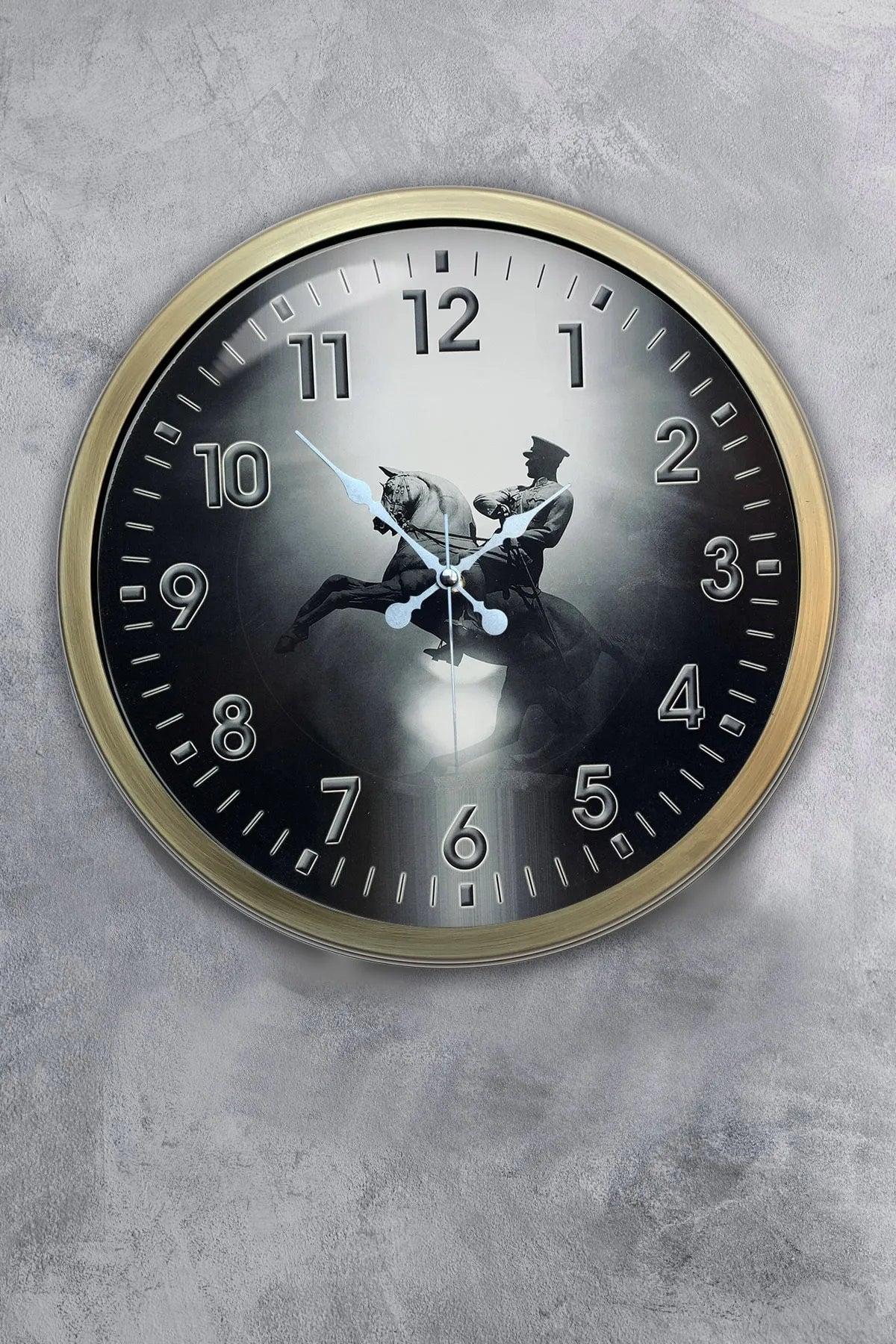 40 Cm Mustafa Kemal Atatürk Kadranlı Metal Duvar Saati
