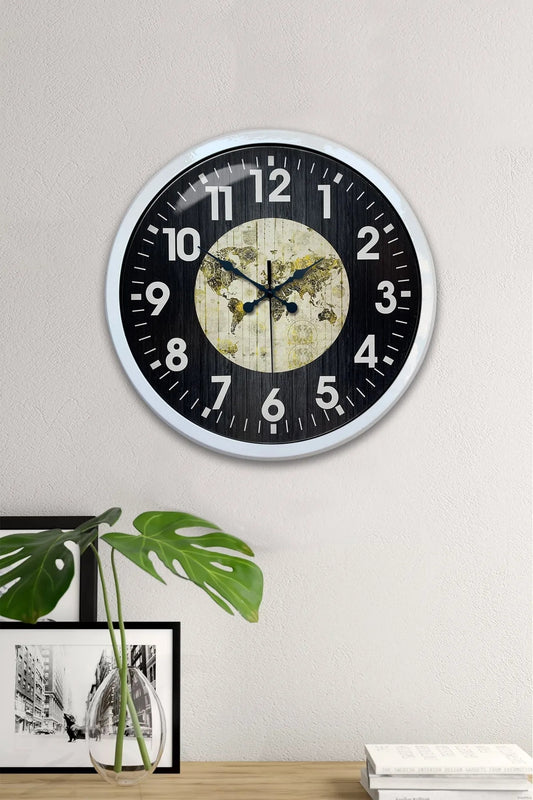40 Cm Haritalı Metal Duvar Saati