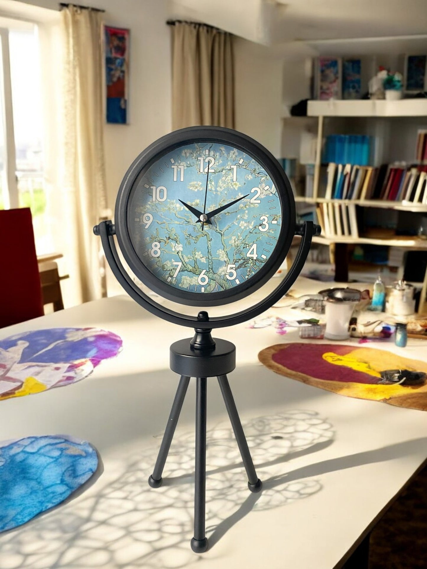 LumioART* Metal Siyah Ayaklı Masa Saati