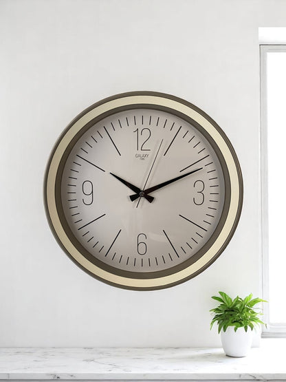 37 Cm Kum Beji-Krem Çerçeve Duvar Saati